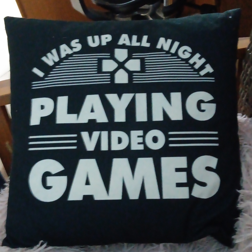 I Was Up All Night Playing Video Games Throw Pillow